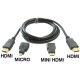 Кабель HDMI 3 в1 с переходниками micro/mini 1,5 метра