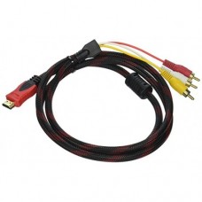 Компонентный видео кабель Cable HDMI / 3RCA (тюльпан) 1,5m в обмотке