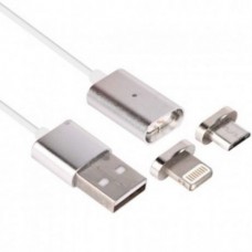 Магнитный кабель 2в1 для Android и Iphone Magnetic micro USB - Iphone Cable