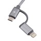 Кабель Awei CL-930C 2 в 1 USB 2.0 AM - micro-USB / Lightning 0.2 м Серый