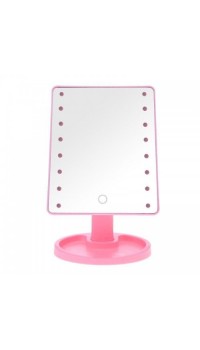 Зеркало для макияжа с LED подсветкой Large Led Mirror 16 LED Розовый