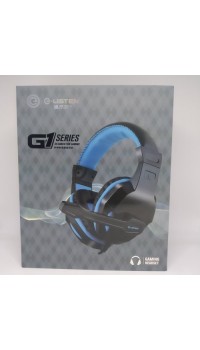 Игровые проводные наушники G-Listen G1 с микрофоном Чёрные с Синим