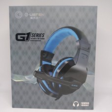 Игровые проводные наушники G-Listen G1 с микрофоном Чёрные с Синим
