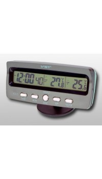 Зеркальные LED часы с будильником и термометром DT-6508 Чёрные (зеленная подсветка)