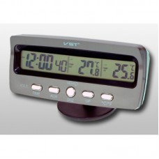 Зеркальные LED часы с будильником и термометром DT-6508 Чёрные (зеленная подсветка)