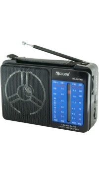 Портативный радио приемник GOLON RX-A07 AC от сети 220В Чёрный с синим