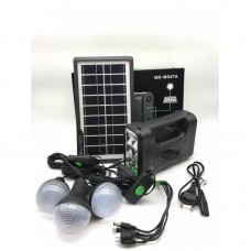 Фонарь портативный на солнечной батарее GDlite GD-8017A солнечная зарядная станция + 3 лампочки