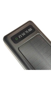 Внешний аккумулятор с солнечной панелью Power bank UKC 8412 20000 Mah зарядка кабель 4в1 Чёрный