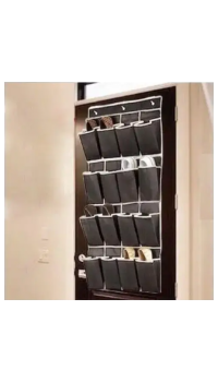 Сумка для хранения обуви над дверью настенный органайзер для обуви 16 пар Чёрный