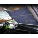 Солнцезащитная выдвижная шторка на лобовое стекло авто 70х155 см 4 присоски, ткань - фольга Серая